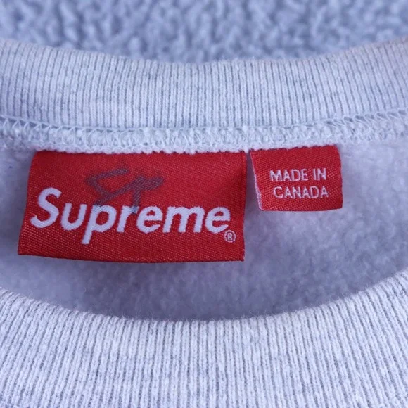 Supreme Classic Logo‎ Crewneck Pullover Sweatshirt Heather Grey Men's Medium